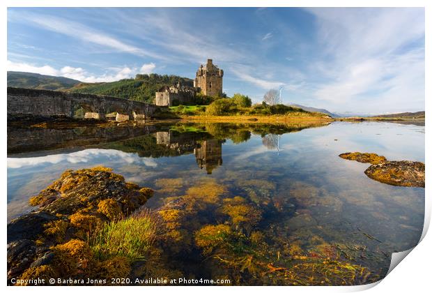 Eilean Donan Castle Summer Reflections Scotland Print by Barbara Jones