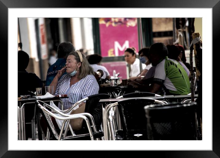 These are ordinary people in their daily activity  Framed Mounted Print by Jose Manuel Espigares Garc