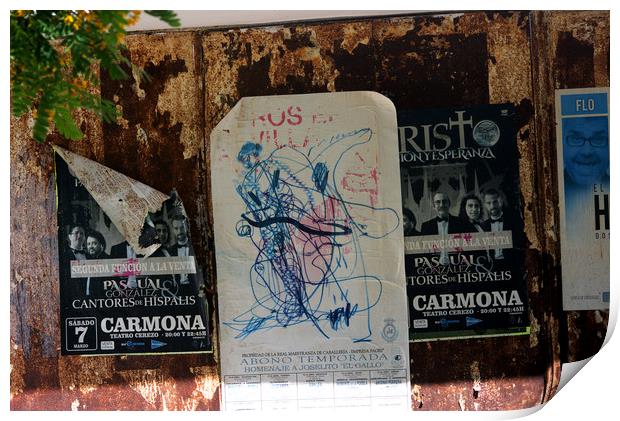 this s urban photography. Very decayed posters wit Print by Jose Manuel Espigares Garc