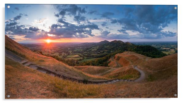 Malven Hills Sunset Acrylic by Bart Machaj