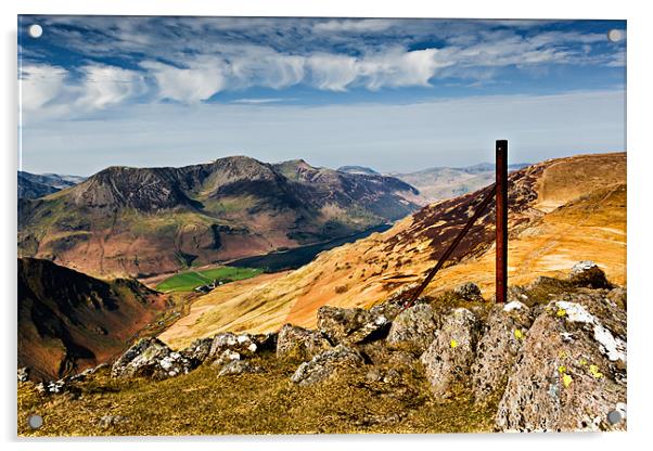 The High Stile Range, Buttermere. Cumbria Acrylic by David Lewins (LRPS)