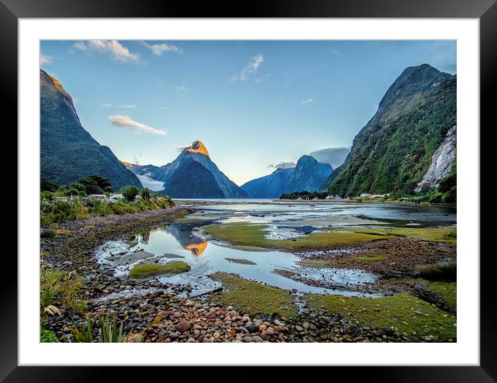 Milford Sound at Dawn, New Zealand Framed Mounted Print by Shaun Davey