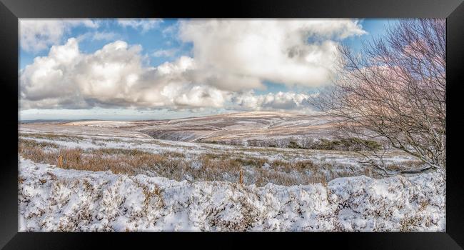 Snowy January view towards Dunkery Beacon Framed Print by Shaun Davey