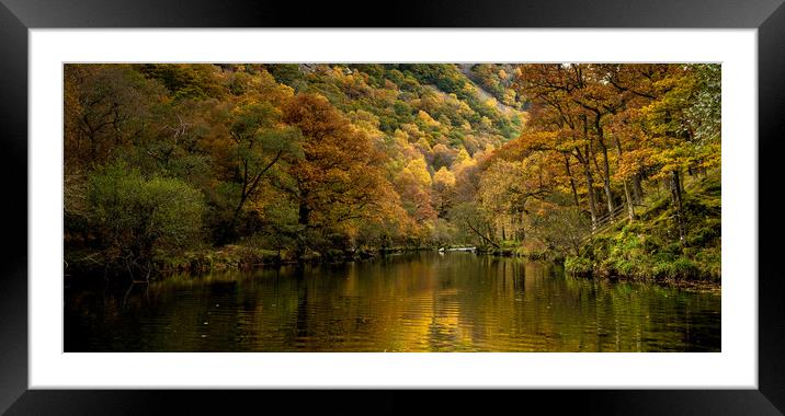 The Shimmering Derwent in Borrowdale Framed Mounted Print by John Malley
