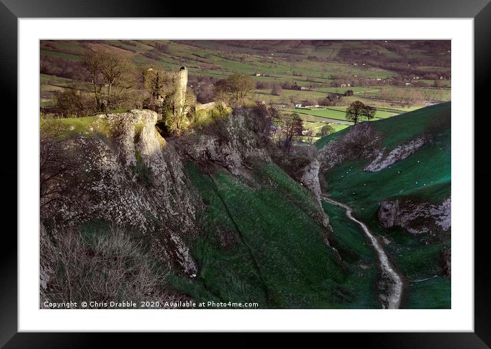 Deep shadows in Cave Dale					 Framed Mounted Print by Chris Drabble