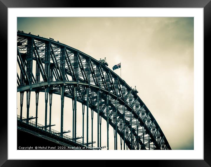 Sydney Harbour Bridge, Sydney, New South Wales, Au Framed Mounted Print by Mehul Patel