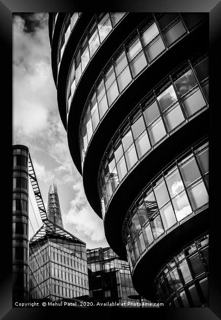 Modern office buildings in London SE1 with view of Framed Print by Mehul Patel