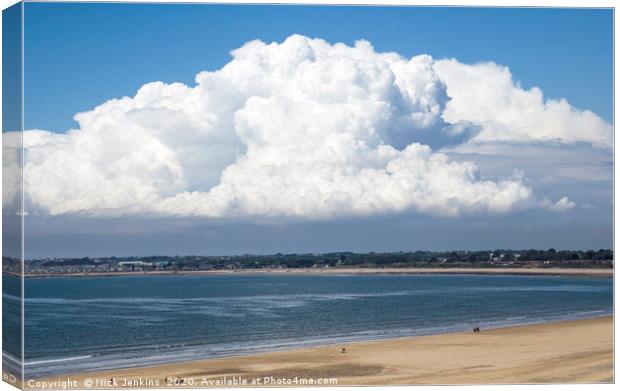 Rising Cloud over Porthcawl Town on the South Wale Canvas Print by Nick Jenkins