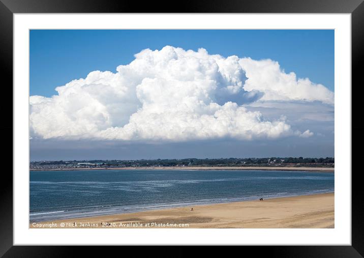 Rising Cloud over Porthcawl Town on the South Wale Framed Mounted Print by Nick Jenkins