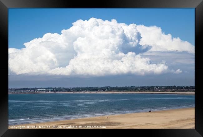 Rising Cloud over Porthcawl Town on the South Wale Framed Print by Nick Jenkins