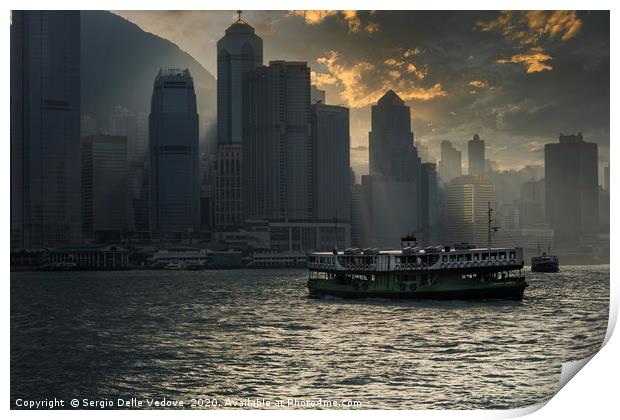 Victoria harbour in Hong Kong Print by Sergio Delle Vedove