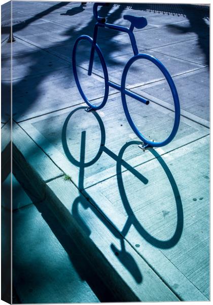 Sidewalk cycle  Canvas Print by Steve Taylor