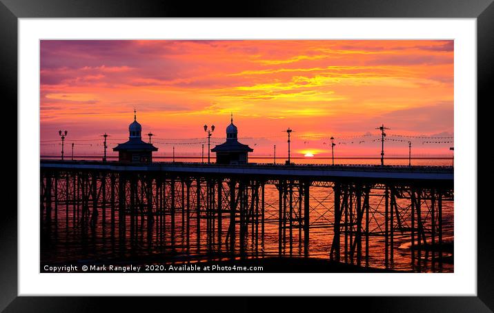 Fire Sunset Framed Mounted Print by Mark Rangeley