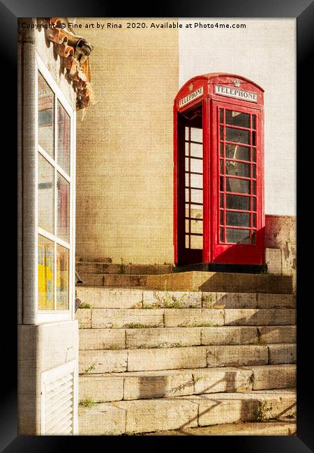 Red Phone Box Framed Print by Fine art by Rina