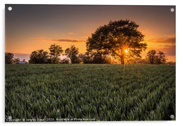 Enchanting Sunset Over Kent Acrylic by Jeremy Sage