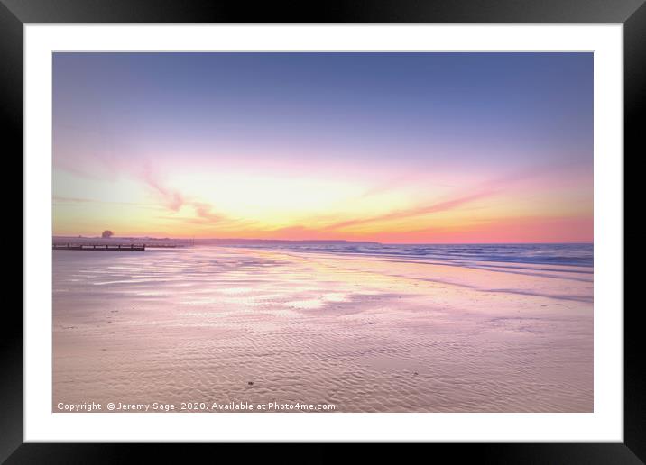 Serene Sunrise over Dymchurch Beach Framed Mounted Print by Jeremy Sage