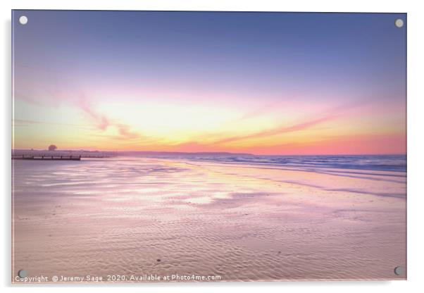 Serene Sunrise over Dymchurch Beach Acrylic by Jeremy Sage