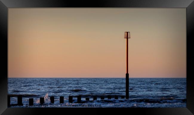 Orange Sunrise over Kent Sea Framed Print by Jeremy Sage