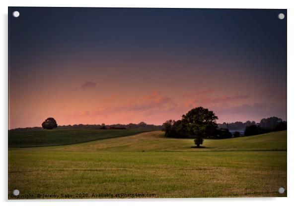 Serene Summer Sunset Acrylic by Jeremy Sage
