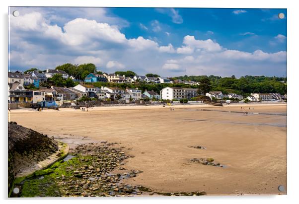 Saundersfoot Beach, Pembrokeshire, Wales. Acrylic by Colin Allen