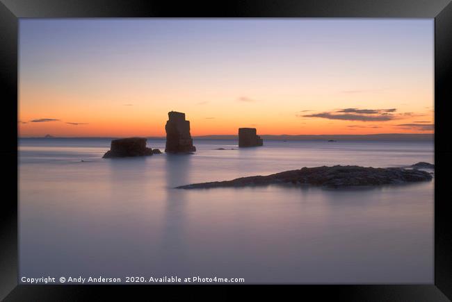 Scottish Coastal Sunrise Framed Print by Andy Anderson
