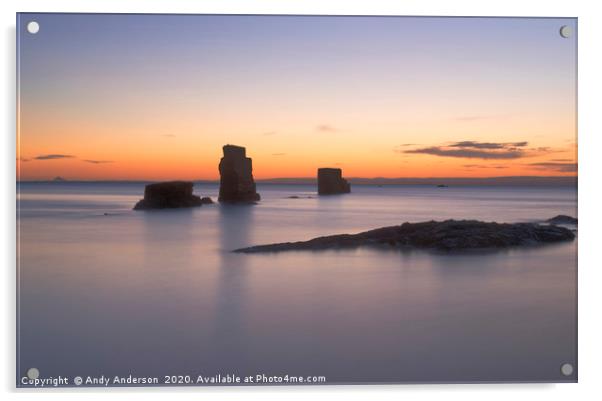 Scottish Coastal Sunrise Acrylic by Andy Anderson