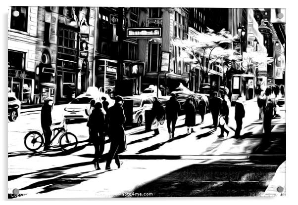 New York Street Atmosphere Acrylic by David Pyatt