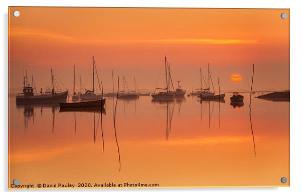 Brancaster Staithe sunrise Acrylic by David Powley