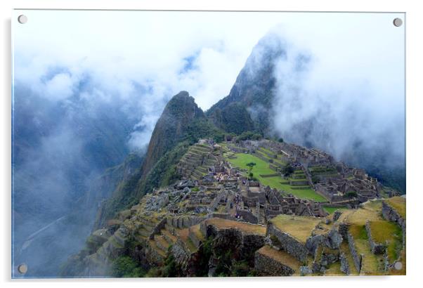 Machu Picchu in the mist Acrylic by Theo Spanellis