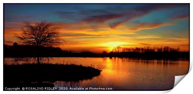 "Sunset reflections across the lake" Print by ROS RIDLEY