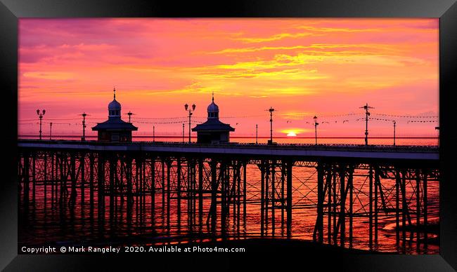 Pier Sunset Framed Print by Mark Rangeley