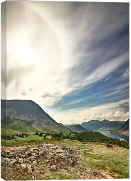 Buttermere Sun Halo Canvas Print by John Malley