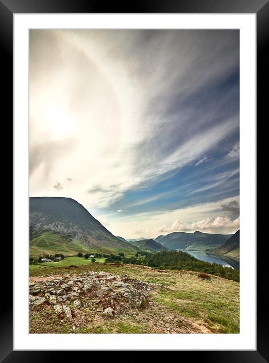 Buttermere Sun Halo Framed Mounted Print by John Malley