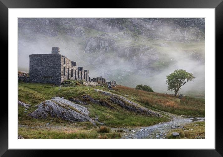 The remains of Cwmorthin cottages Framed Mounted Print by Rory Trappe