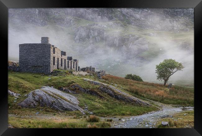 The remains of Cwmorthin cottages Framed Print by Rory Trappe