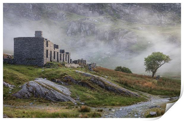 The remains of Cwmorthin cottages Print by Rory Trappe