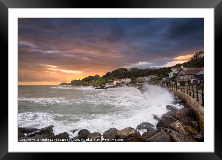 Steephill Cove Storm Isle Of Wight Framed Mounted Print by Wight Landscapes