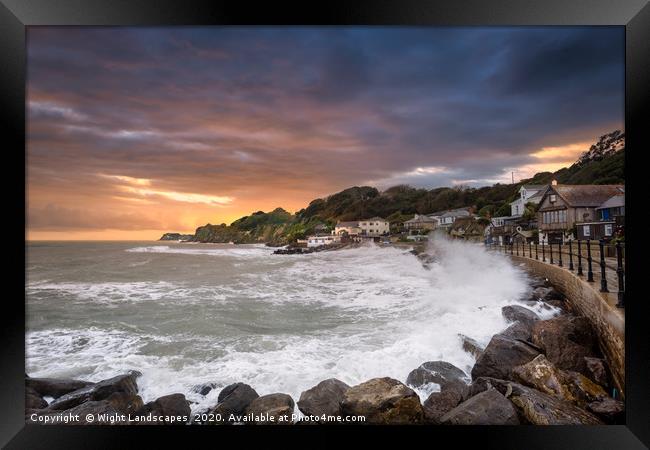Steephill Cove Storm Isle Of Wight Framed Print by Wight Landscapes