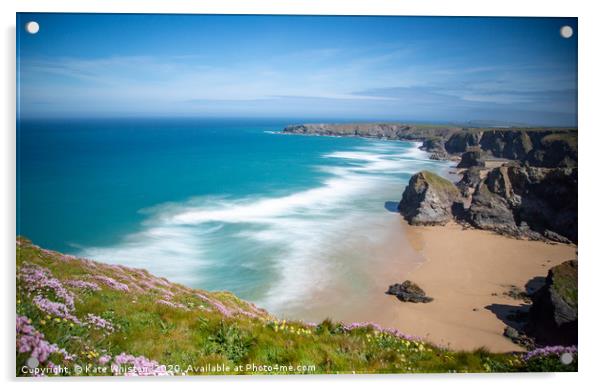 Bedruthan Steps Acrylic by Kate Whiston
