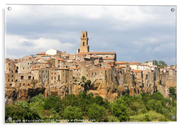 View of Pitigliano, Tuscany, Italy Acrylic by Kevin Hellon