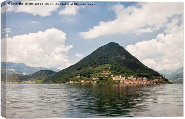 Monte Isola on Lake Iseo in Northern Italy Canvas Print by Jim Jones