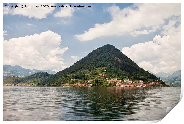 Monte Isola on Lake Iseo in Northern Italy Print by Jim Jones