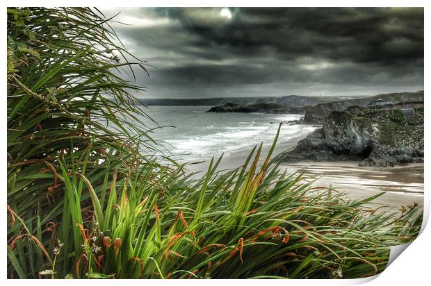 Newquay Cornwall; Storm Print by Steve Taylor