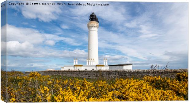 Lossiemouth Covesea Lighthouse   Canvas Print by Scott K Marshall