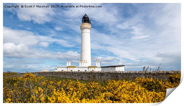 Lossiemouth Covesea Lighthouse   Print by Scott K Marshall
