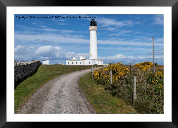 Covesea Lighthouse Lossiemouth Framed Mounted Print by Scott K Marshall