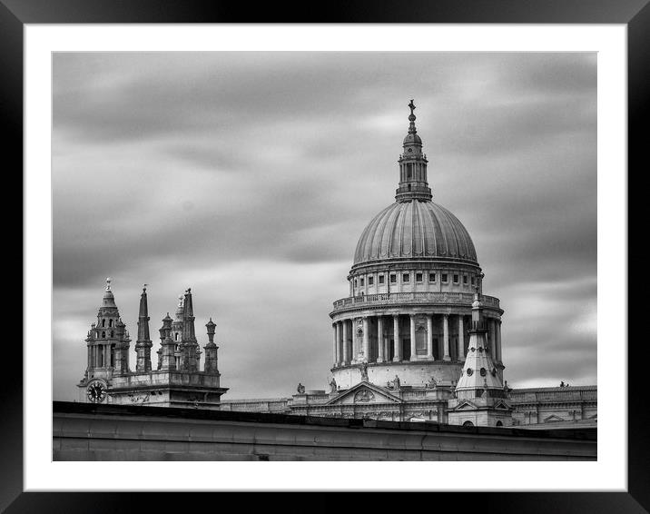 St Pauls Cathedral in London  Framed Mounted Print by Victor Burnside