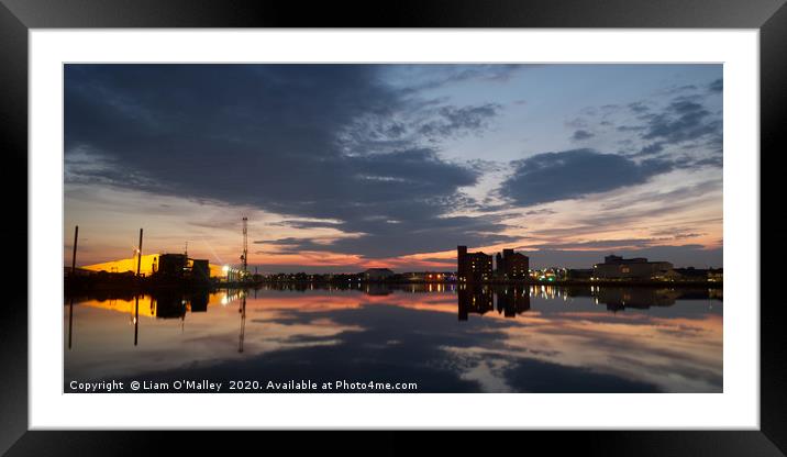 West Float Reflections at the Birkenhead Docks Framed Mounted Print by Liam Neon