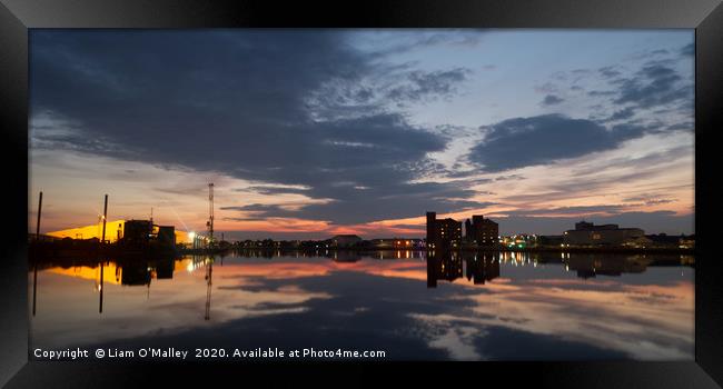 West Float Reflections at the Birkenhead Docks Framed Print by Liam Neon