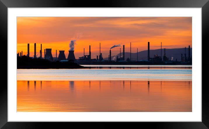 Grangemouth at Sunset Framed Mounted Print by Dave Collins